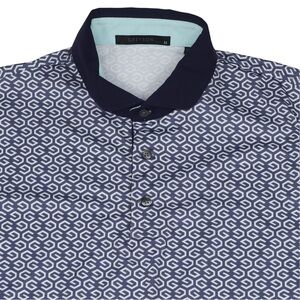 Greyson Golf Polo Shirt Men’s Medium Blue Geometric Performance Short Sleeve